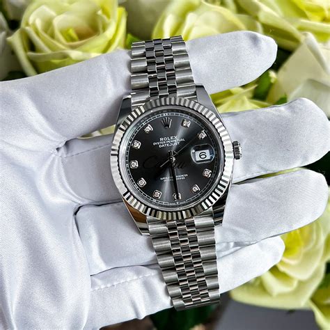 rolex jubilee diamond bezel black|Rolex datejust 41 white gold.